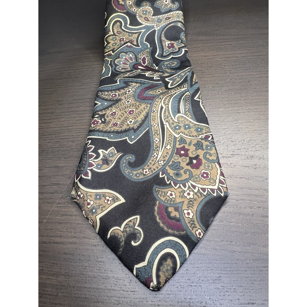 Christian Dior Mens Monsieur Silk Tie Red Floral Paisley Necktie Classic